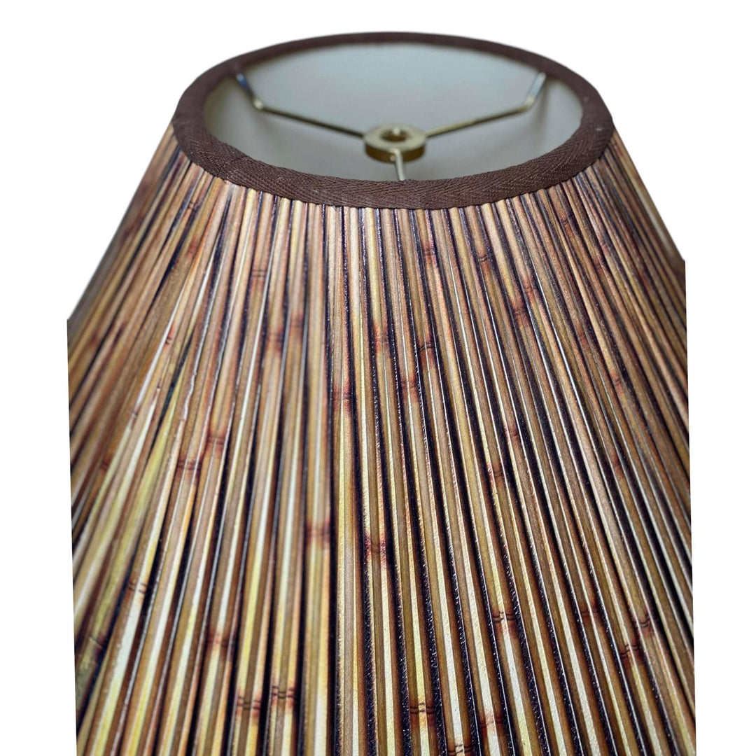 Imprinted Bamboo Lampshades made with Wood Sticks - Available in multiple sizes - Lux Lamp Shades