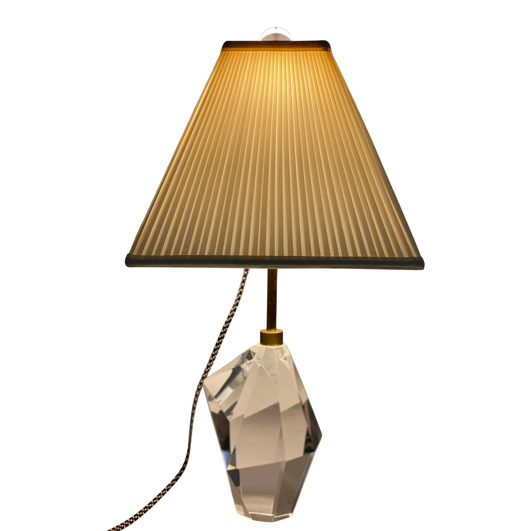 Knife Pleat Tapered Square - Cream Silk - Lux Lamp Shades