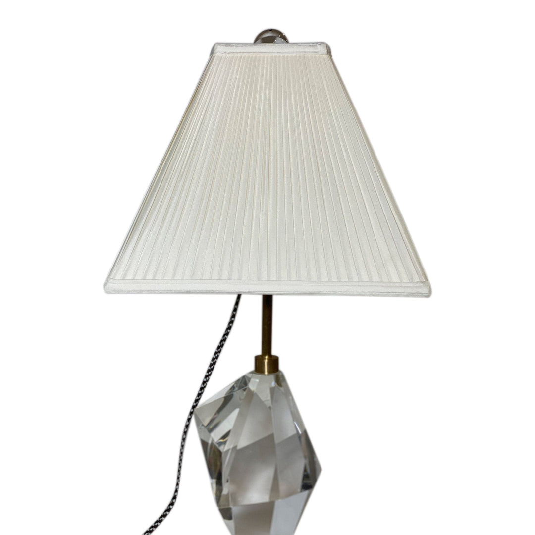 Knife Pleat Tapered Square - Cream Silk - Lux Lamp Shades