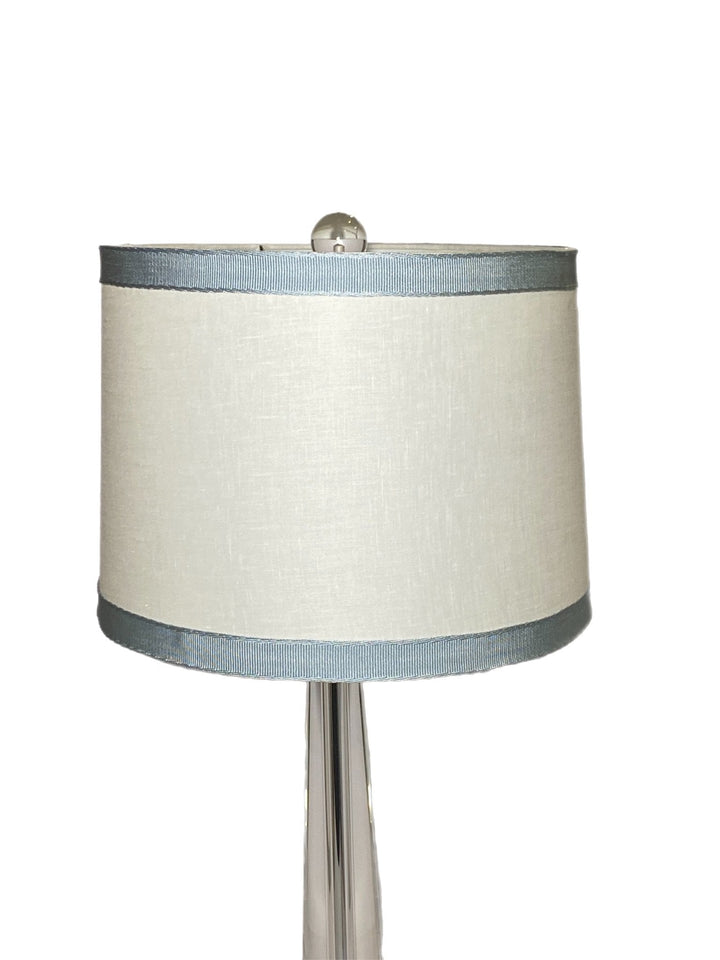 Linen Drum Harback Lamp Shade with Horizon Trim from Samuel and Sons - Lux Lamp Shades