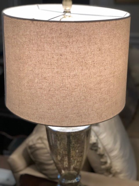 Linen Drum Hard-back Lamp Shade Wheat 14" - Lux Lamp Shades