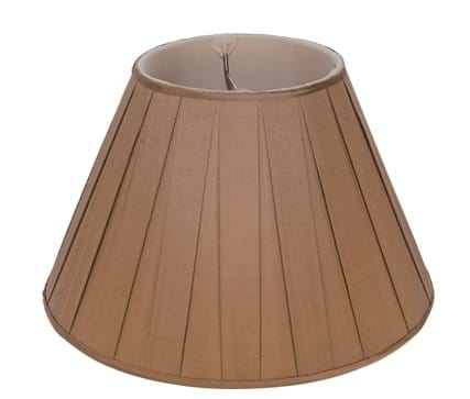 Mocha Box Pleat Silk - Empire - 12" - Lux Lamp Shades