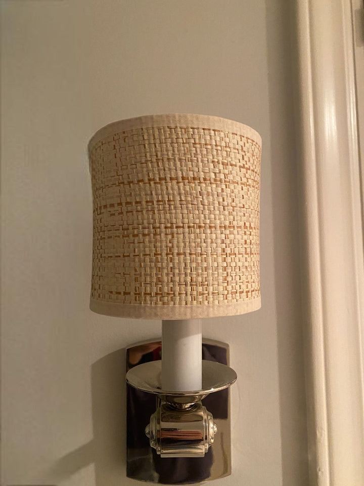 New -5" Raffia Half Drum with Candle Clip - Lux Lamp Shades