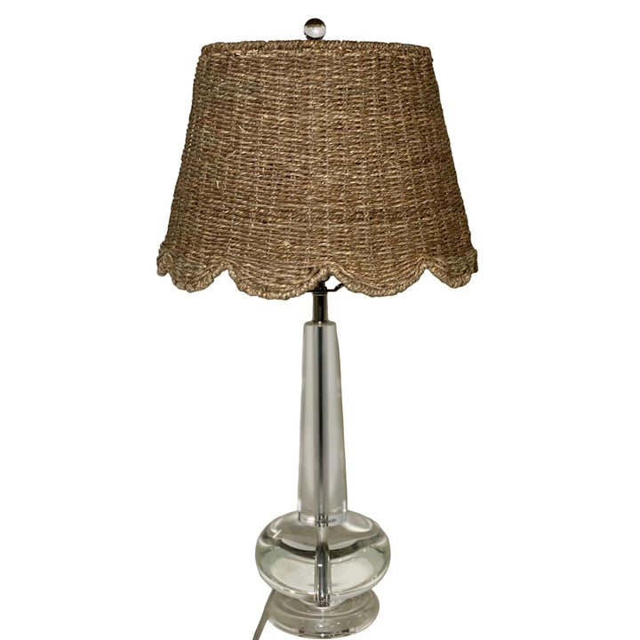 NEW - Scalloped Lamp Shade with Seagrass - Hardback - Lux Lamp Shades