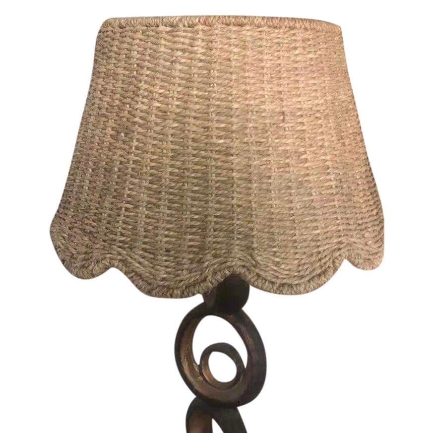 NEW - Scalloped Lamp Shade with Seagrass - Hardback - Lux Lamp Shades