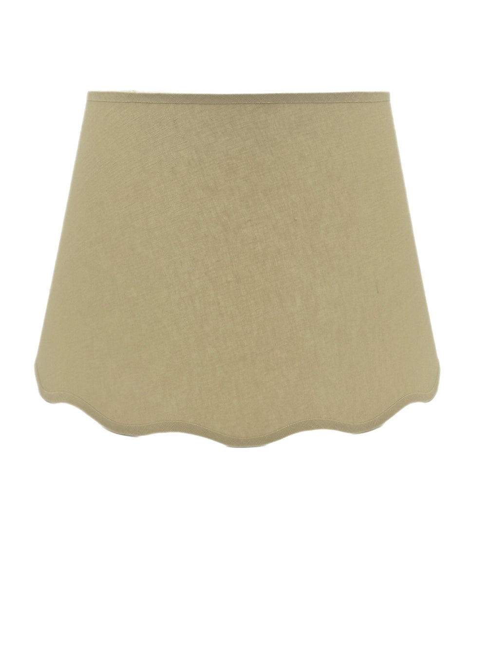 New - Scalloped Linen Almond Hardback Shade - Lux Lamp Shades