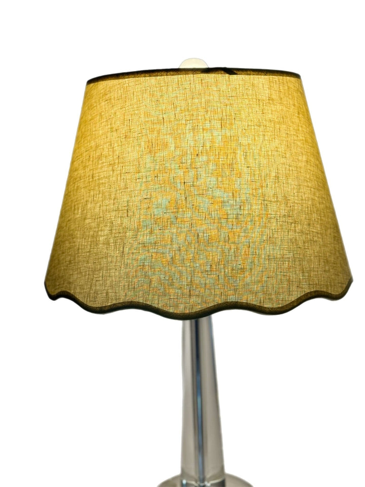 New - Scalloped Linen Almond Hardback Shade - Lux Lamp Shades