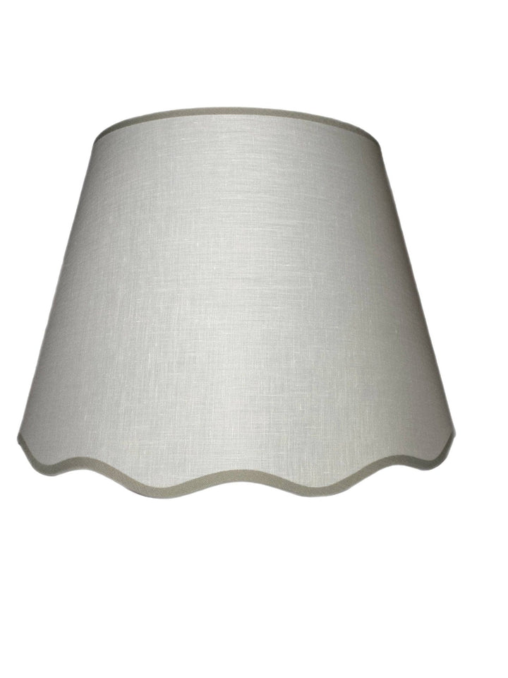 New - Scalloped Linen Snow Hardback Sconce Shade - Lux Lamp Shades