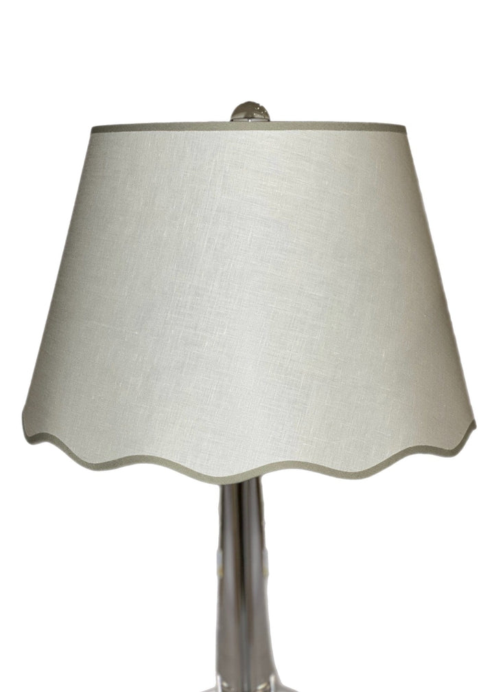 New - Scalloped Linen Snow Hardback Shade - Lux Lamp Shades