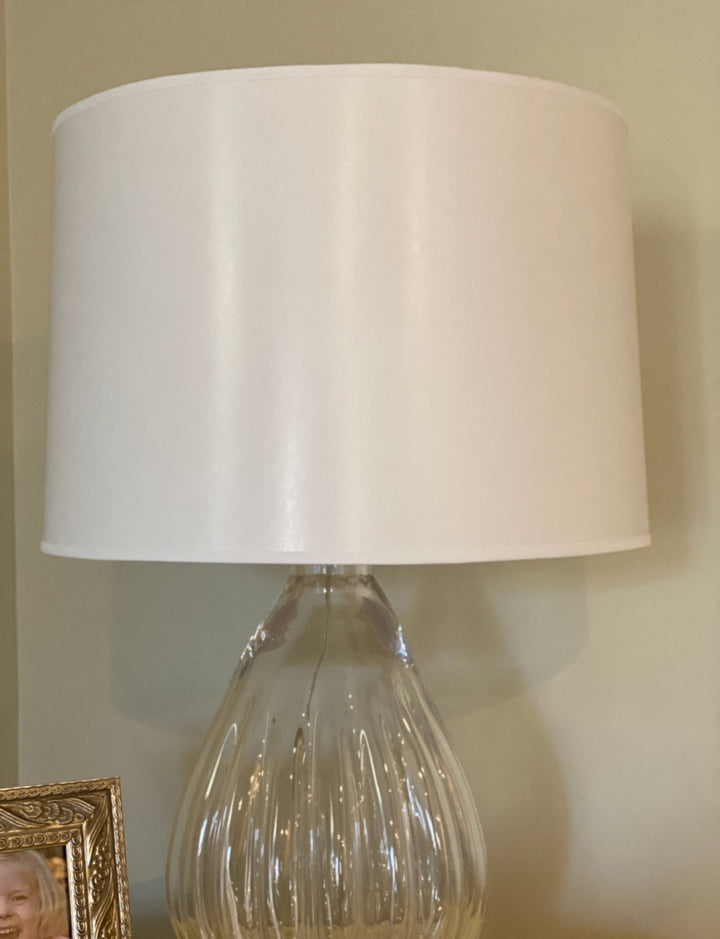 Opaque White Paper Drum Hard-back Lamp Shade - Available in three sizes - Lux Lamp Shades