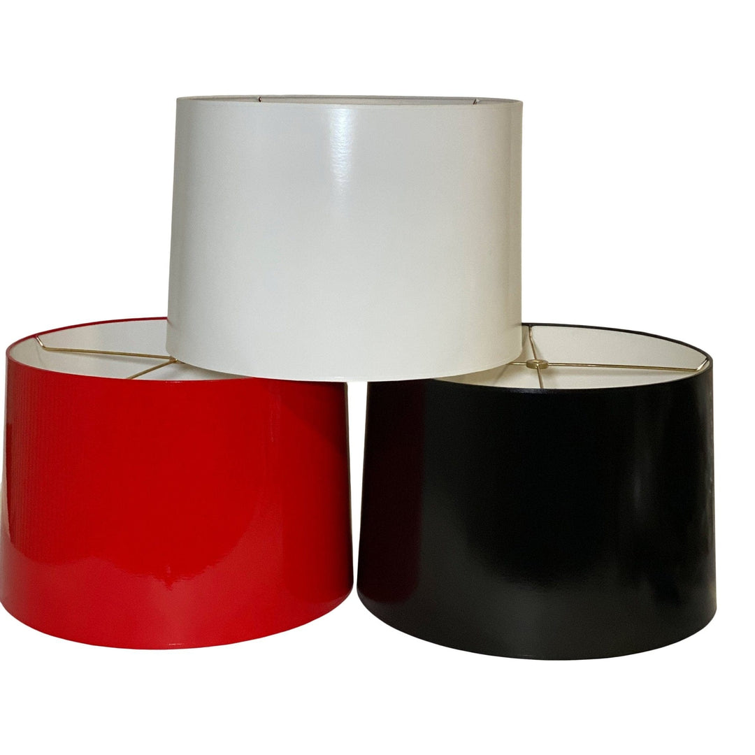 Painted Hard-back Lamp Shade - High Gloss Red, Black, White Opaque - Lux Lamp Shades