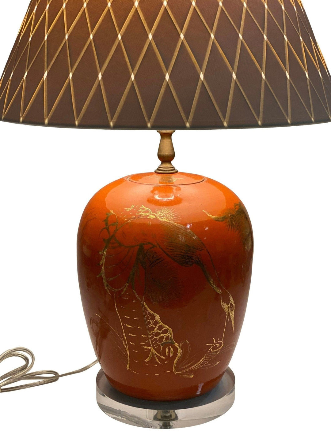 Peacock Melon Jar Lamp & 16" Woven Paper Shade - Lux Lamp Shades