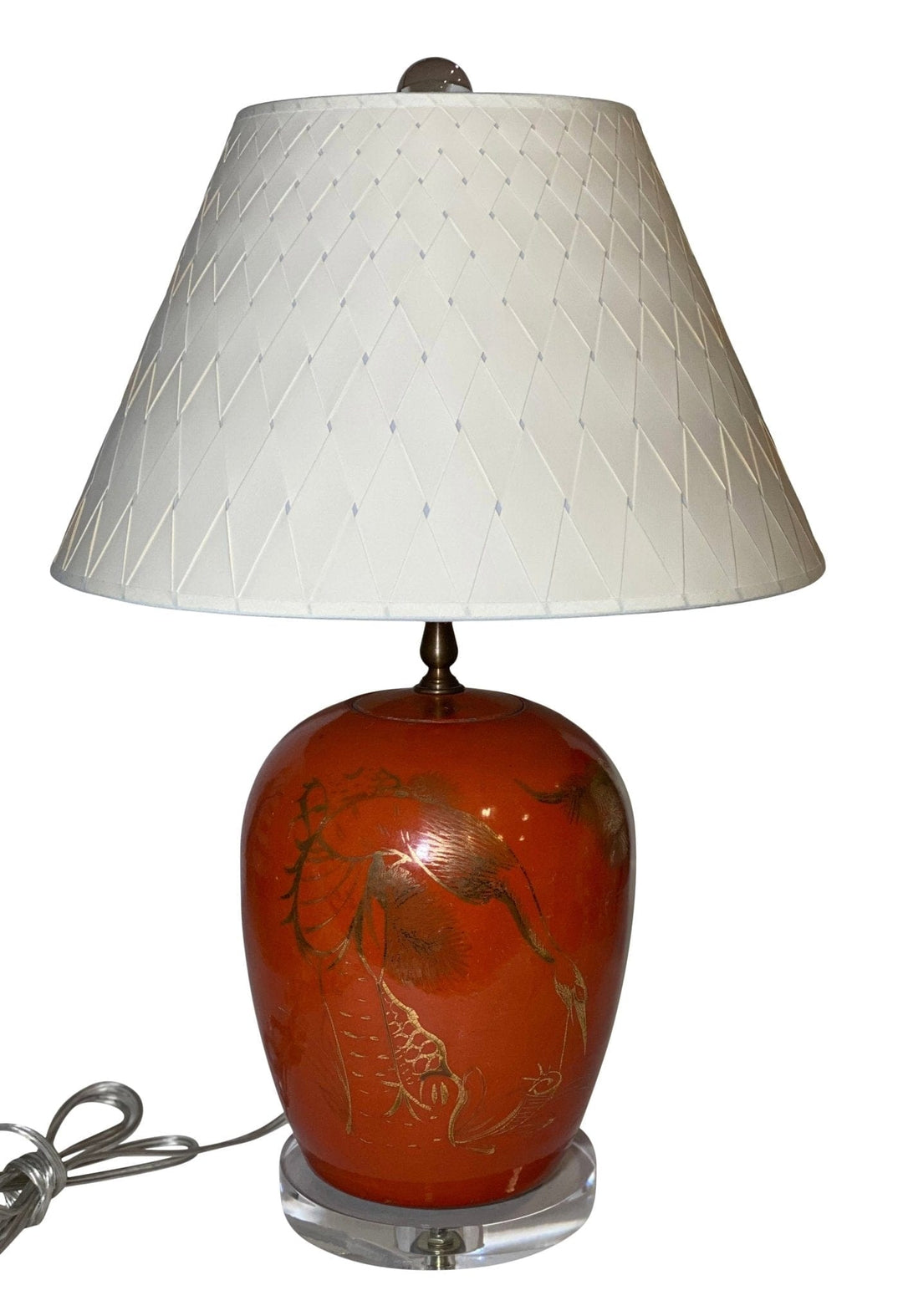 Peacock Melon Jar Lamp & 16" Woven Paper Shade - Lux Lamp Shades