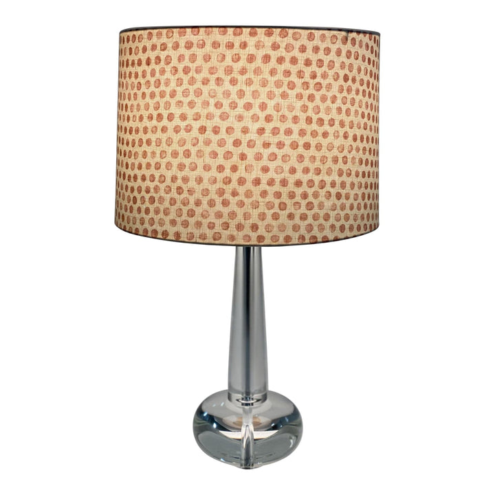 Pink Polka Dot 15" Drum Hardback Shade (2) in stock - Lux Lamp Shades