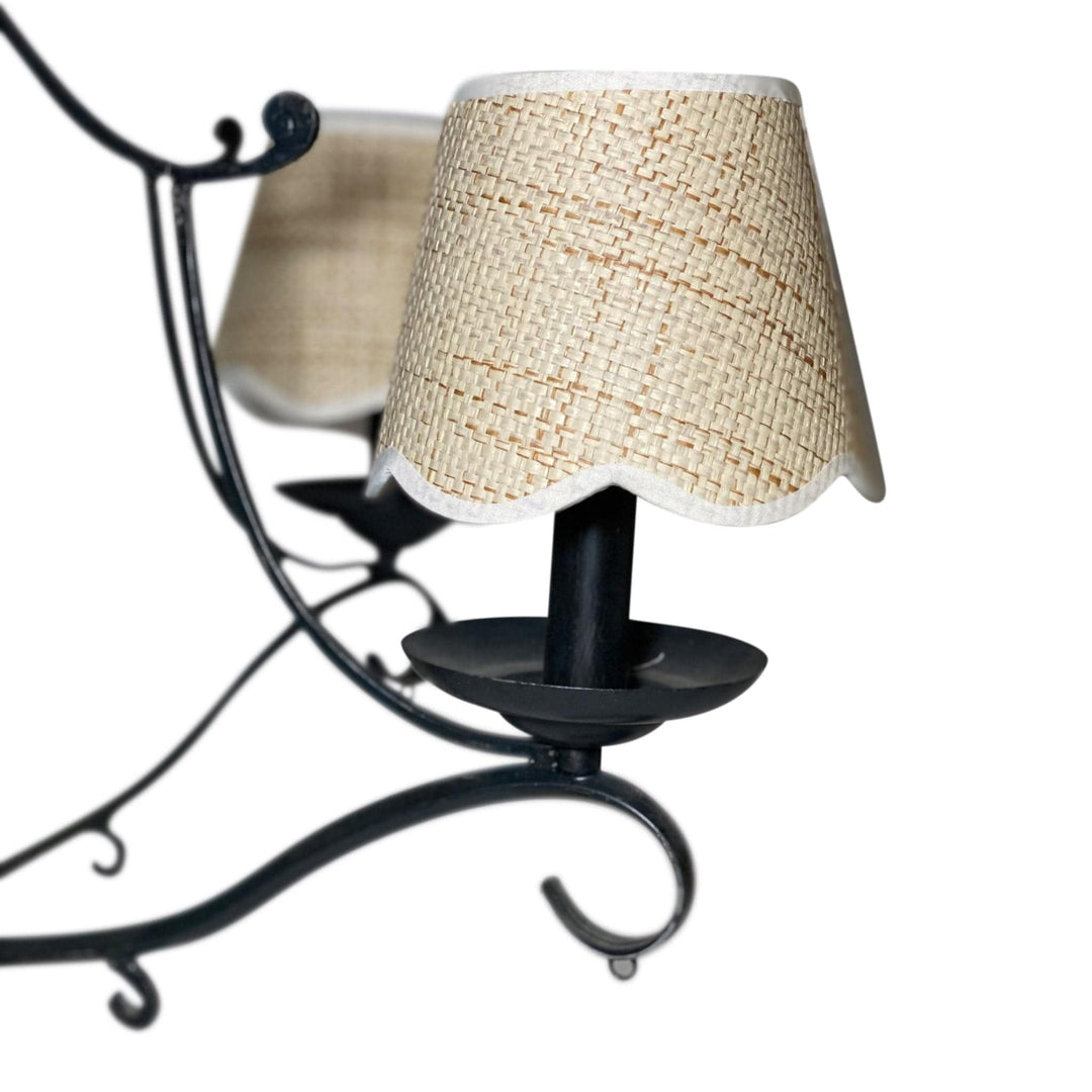 Raffia Hardback Scalloped Chandelier Shade - Two sizes 5" & 6" base - Lux Lamp Shades