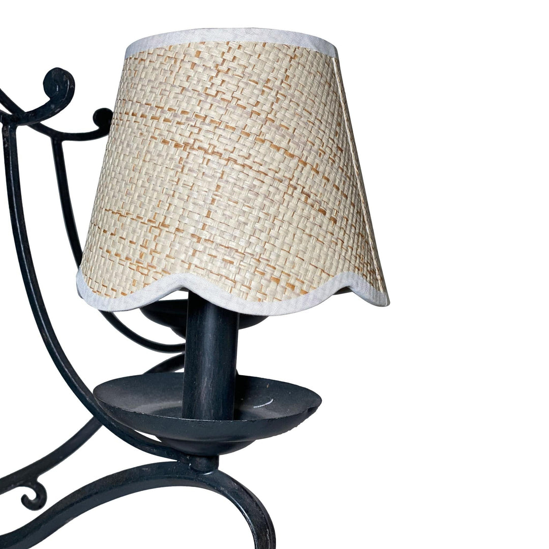 Raffia Hardback Scalloped Chandelier Shade - Two sizes 5" & 6" base - Lux Lamp Shades