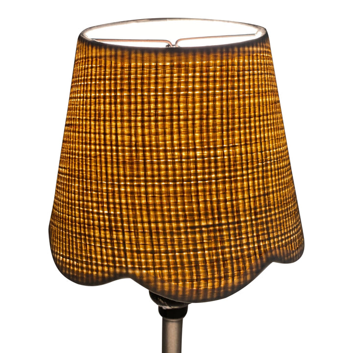 Raffia Hardback Scalloped Chandelier Shade - Two sizes 5" & 6" base - Lux Lamp Shades