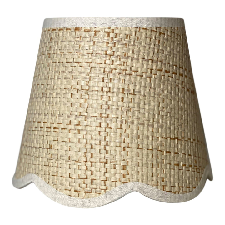 Raffia Hardback Scalloped Chandelier Shade - Two sizes 5" & 6" base - Lux Lamp Shades