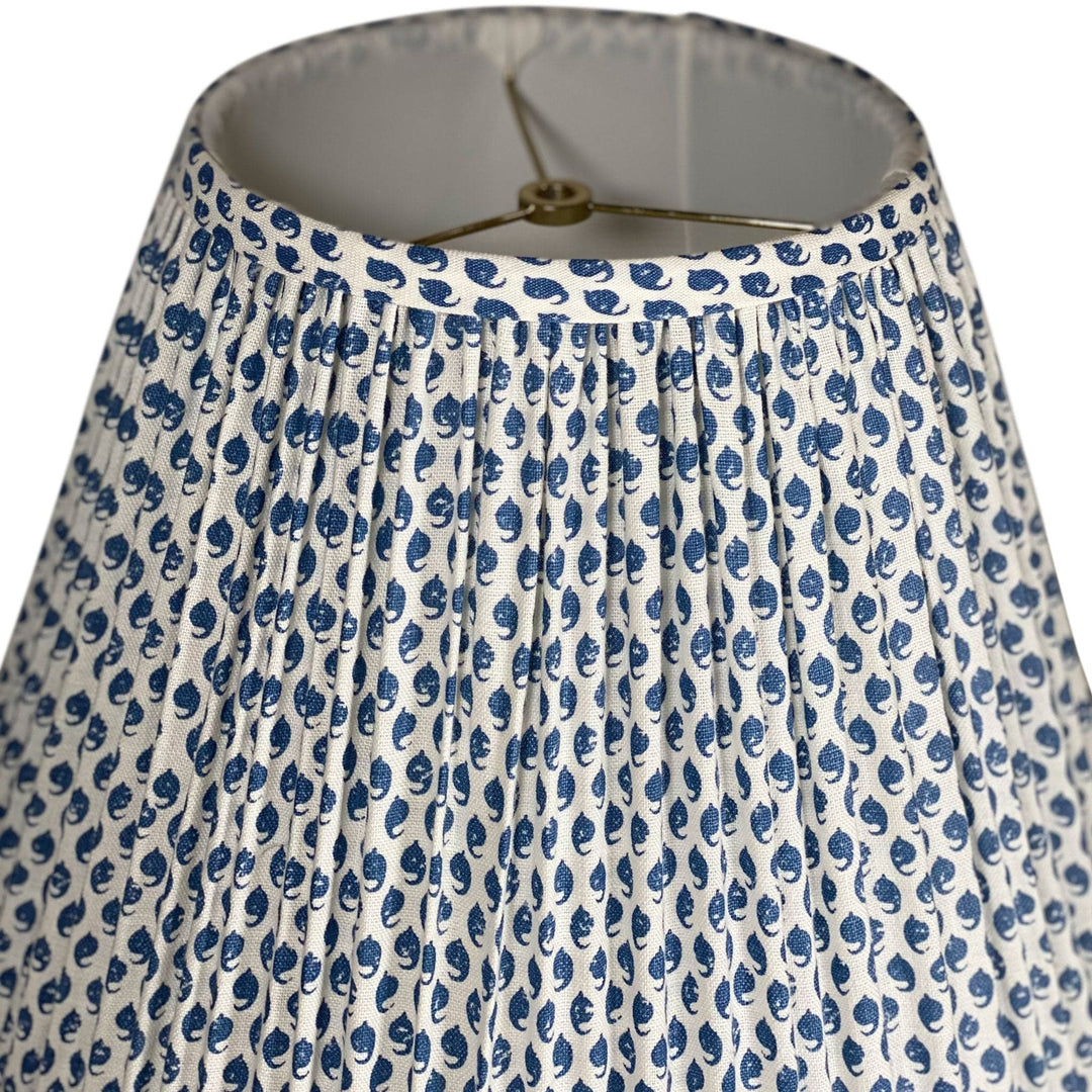 Raoul Textiles Ceylon in Delft 16" Gathered Shade - Lux Lamp Shades