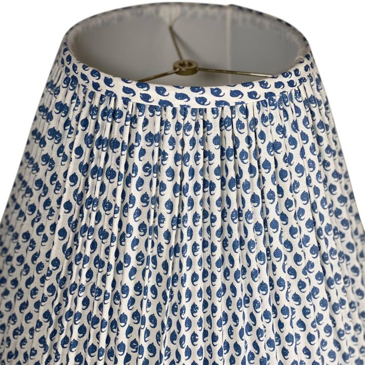 Raoul Textiles Ceylon in Delft 16" Gathered Shade Trade - Lux Lamp Shades