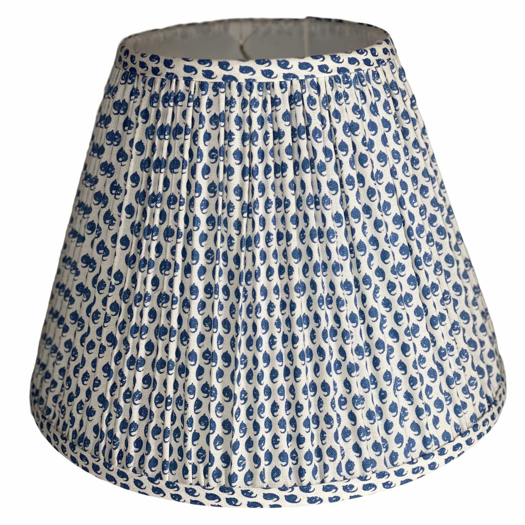 Raoul Textiles Ceylon in Delft 16" Gathered Shade Trade - Lux Lamp Shades
