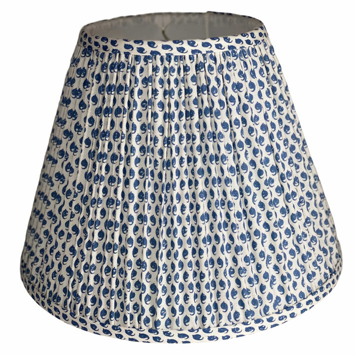 Raoul Textiles Ceylon in Delft 16" Gathered Shade Trade - Lux Lamp Shades