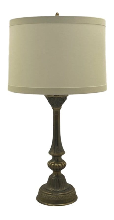 Retro Linen Eggshell Drum - 1" Band top and bottom - Lux Lamp Shades