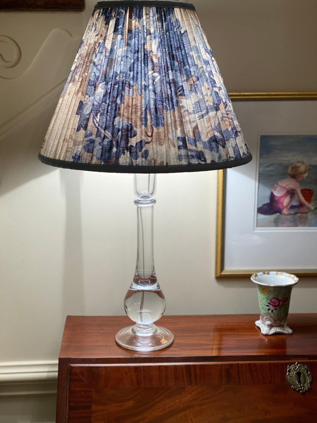 Rutland Indigo by Cowtan & Tout Gathered Lampshades - Lux Lamp Shades