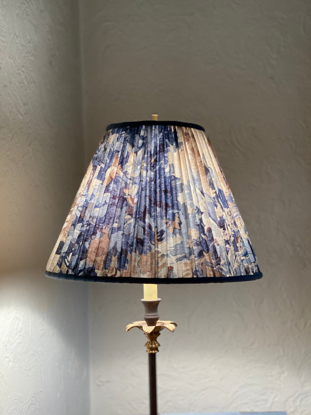 Rutland Indigo by Cowtan & Tout Gathered Lampshades - Lux Lamp Shades