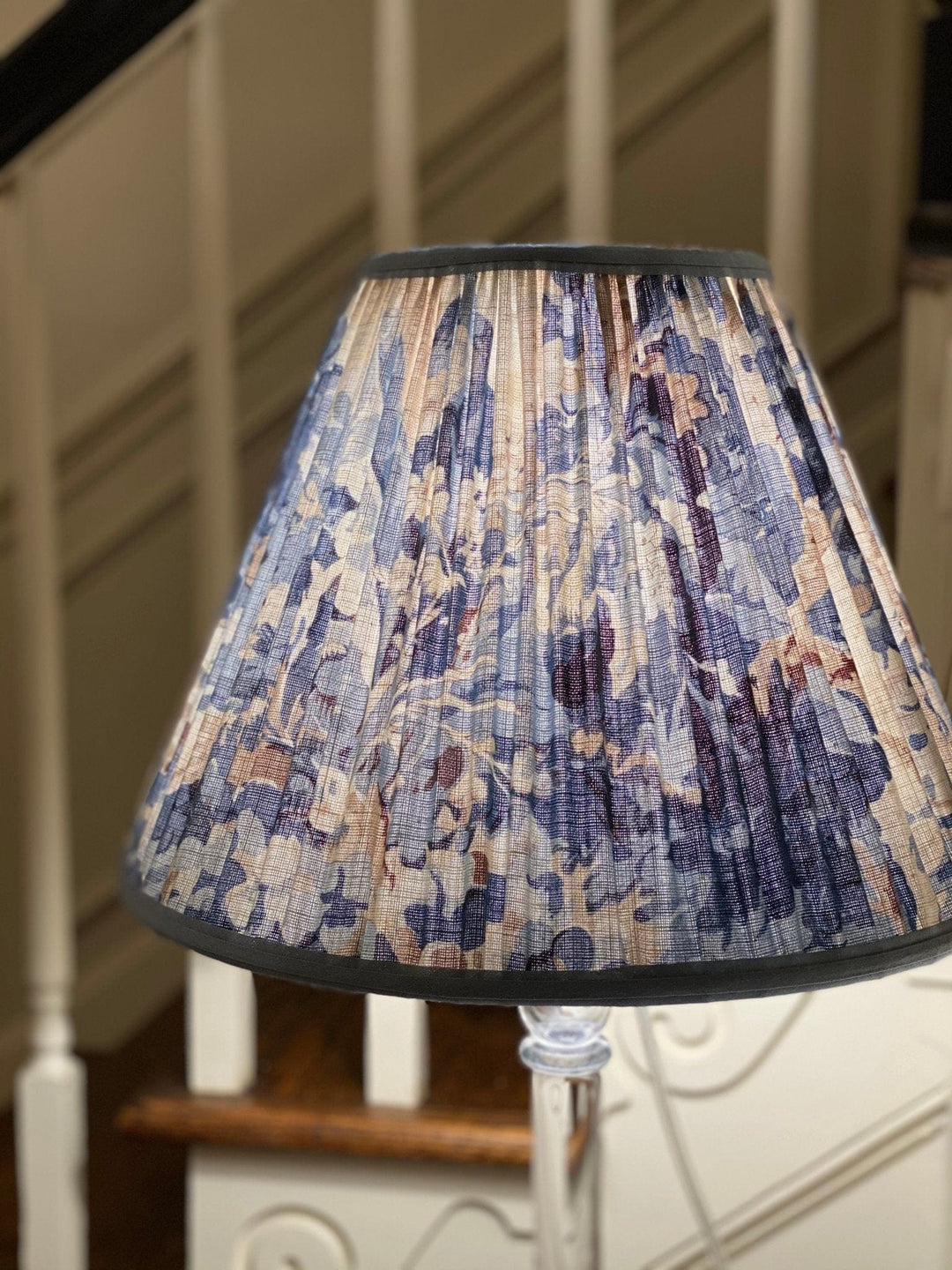 Rutland Indigo by Cowtan & Tout Gathered Lampshades - Lux Lamp Shades