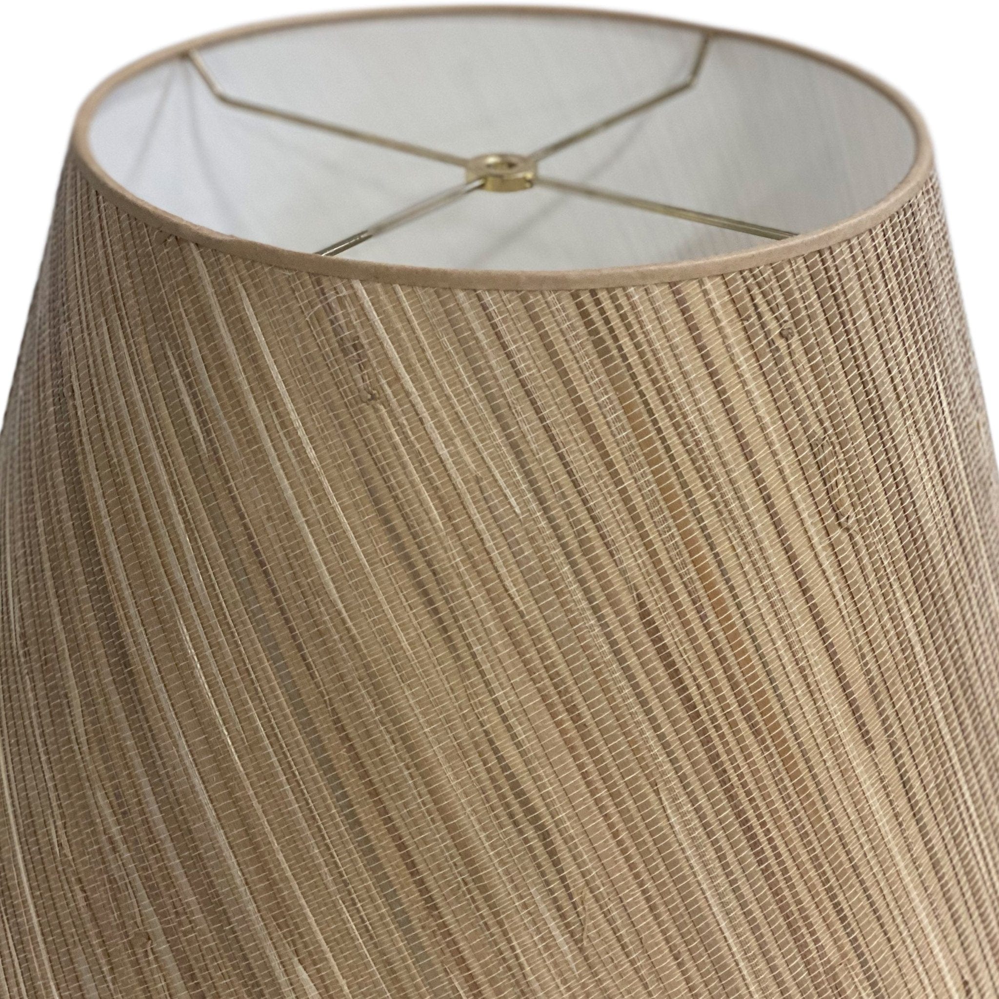 Scalloped Grasscloth Hardback Shade 16” and 18” Available - Lux
