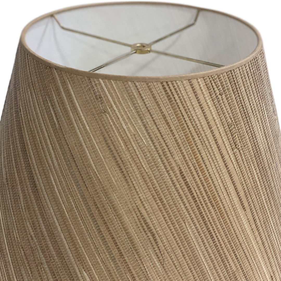 Scalloped Grasscloth Hardback Shade 16" and 18" available - Lux Lamp Shades