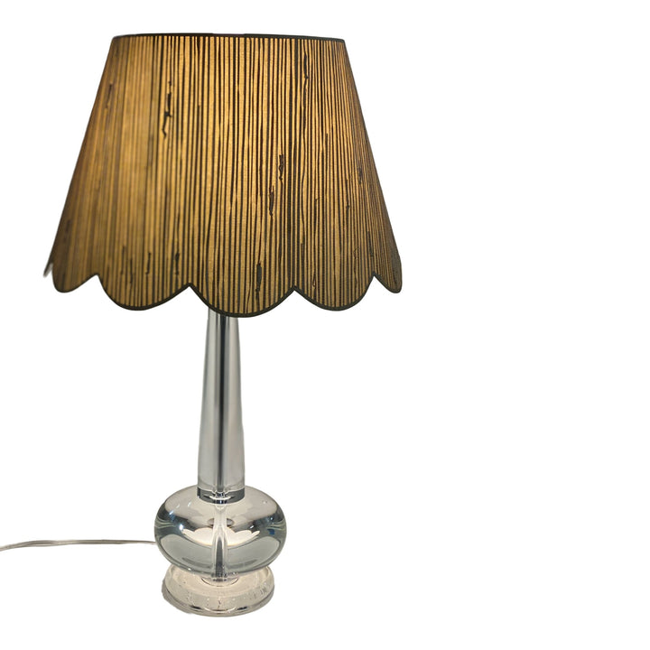 Scalloped Grasscloth Hardback Shade 16" and 18" available - Lux Lamp Shades