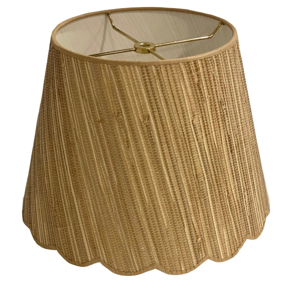 Scalloped Grasscloth Shade - Lux Lamp Shades