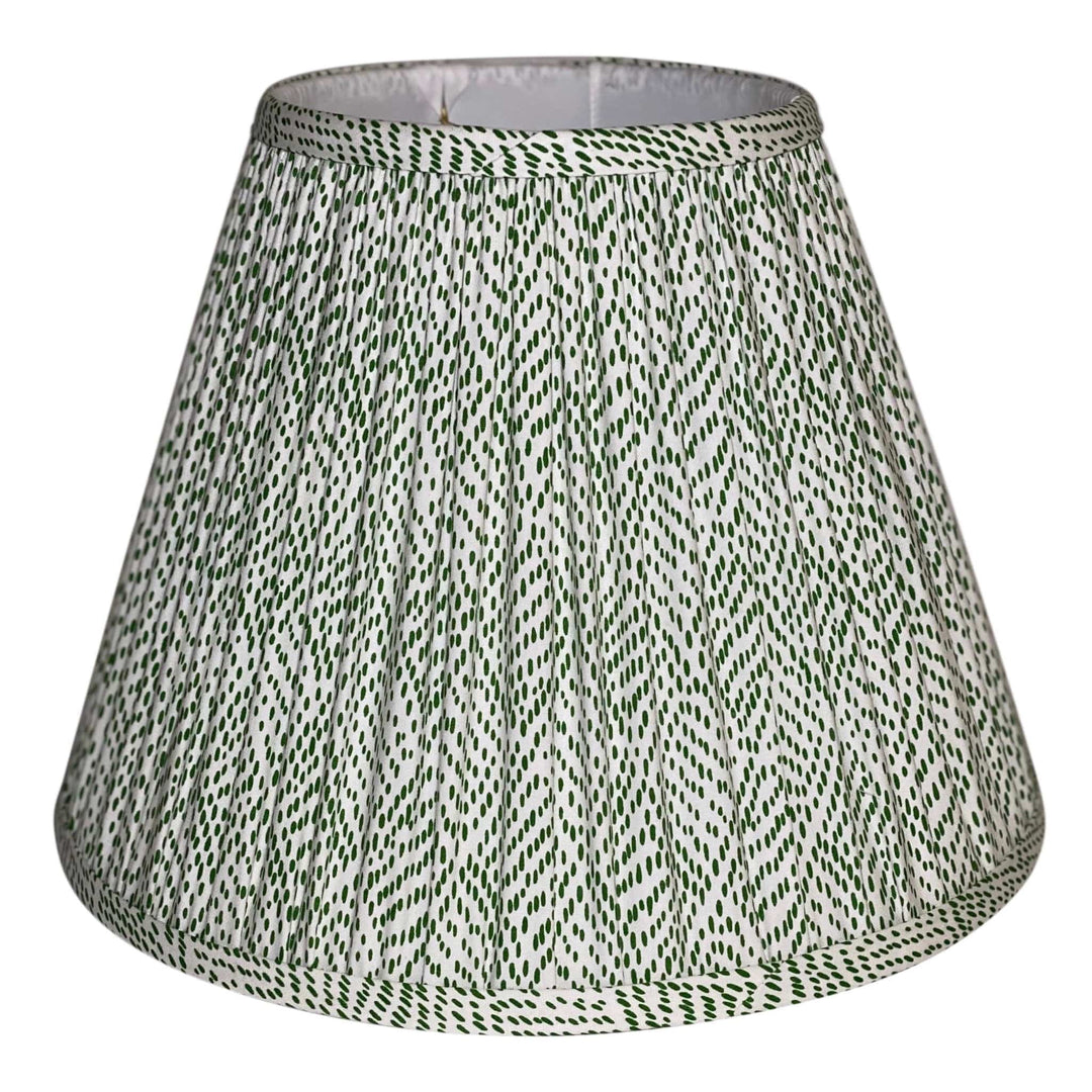 Schumacher Fabric 177762 | Duma Diamond, Green - Gathered 16" Lampshades - Lux Lamp Shades