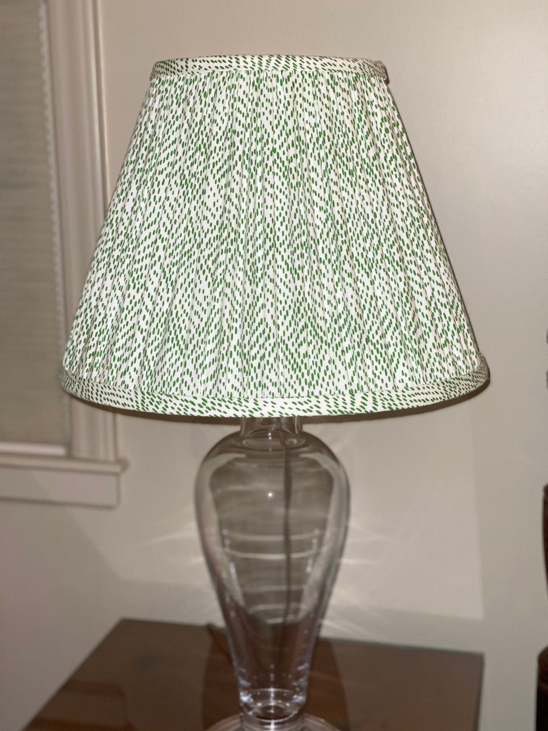 Schumacher Fabric 177762 | Duma Diamond, Green - Gathered 16" Lampshades - Lux Lamp Shades