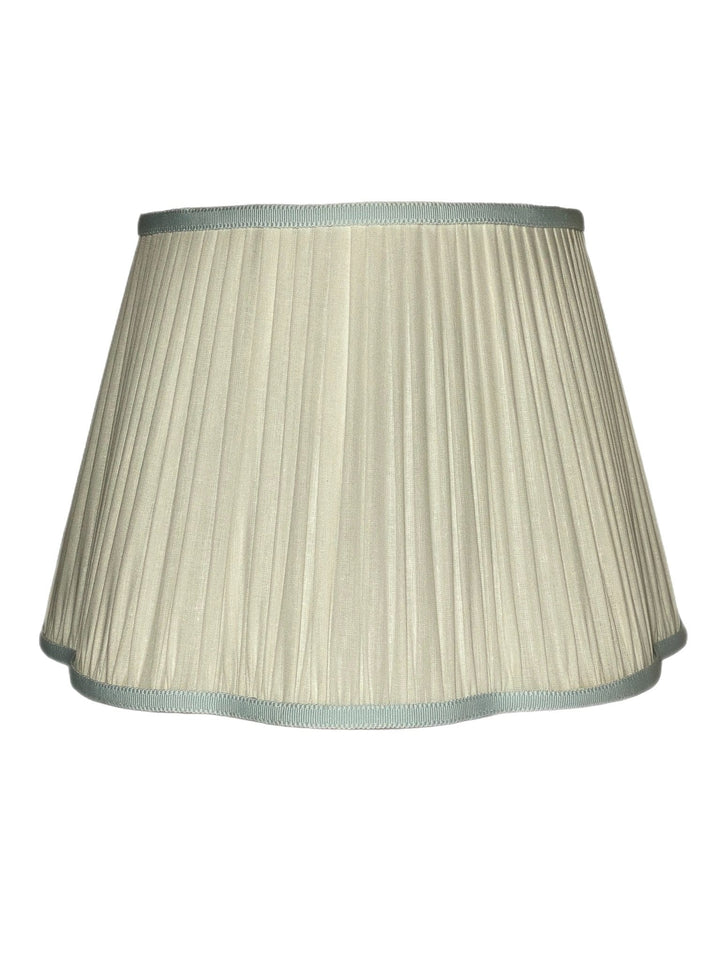 Shirred Out Scalloped Pembroke Shade - Available in Two Sizes + Add Custom Trim - Lux Lamp Shades