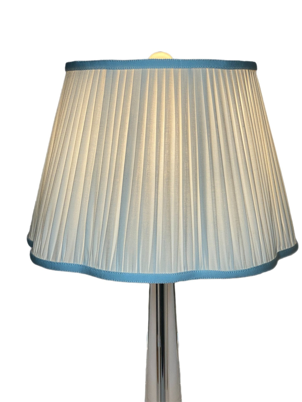 Shirred Out Scalloped Pembroke Shade - Available in Two Sizes + Add Custom Trim - Lux Lamp Shades
