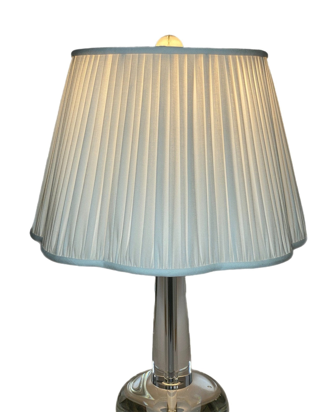 Shirred Out Scalloped Pembroke Shade - Available in Two Sizes + Add Custom Trim - Lux Lamp Shades