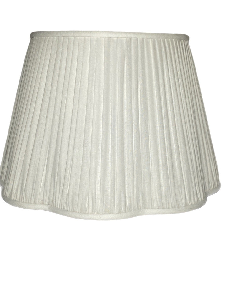 Shirred Out Scalloped Pembroke Shade - Available in Two Sizes + Add Custom Trim - Lux Lamp Shades