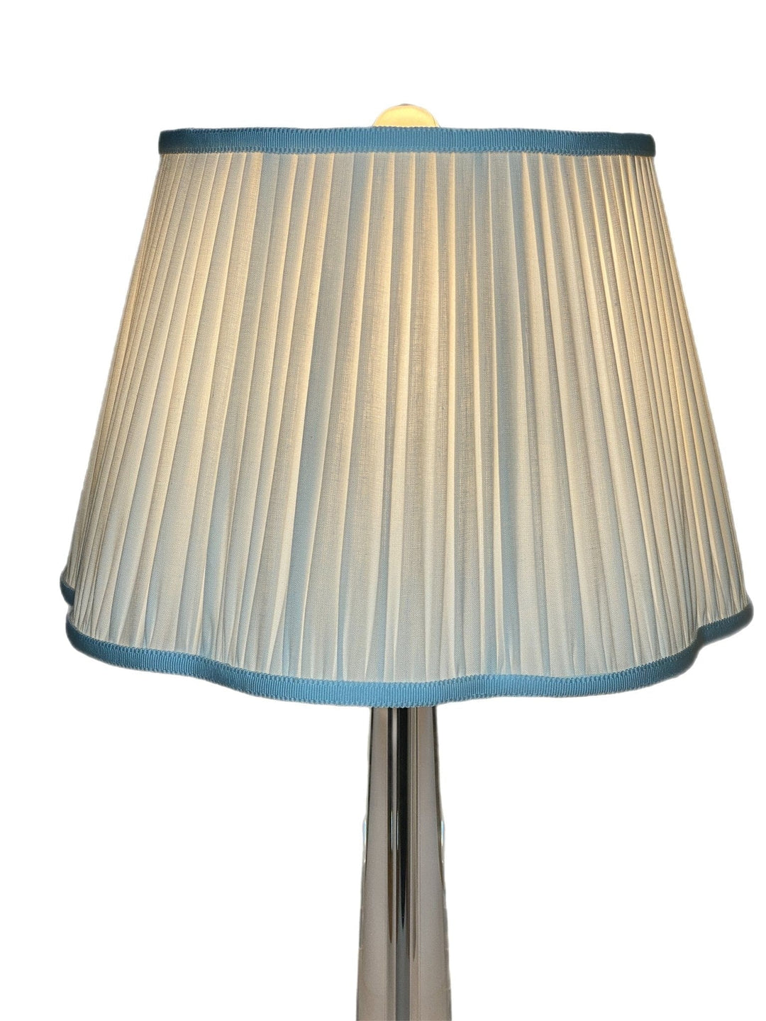 Shirred Out Scalloped Pembroke Shade - Available in Two Sizes + Add Custom Trim - Lux Lamp Shades