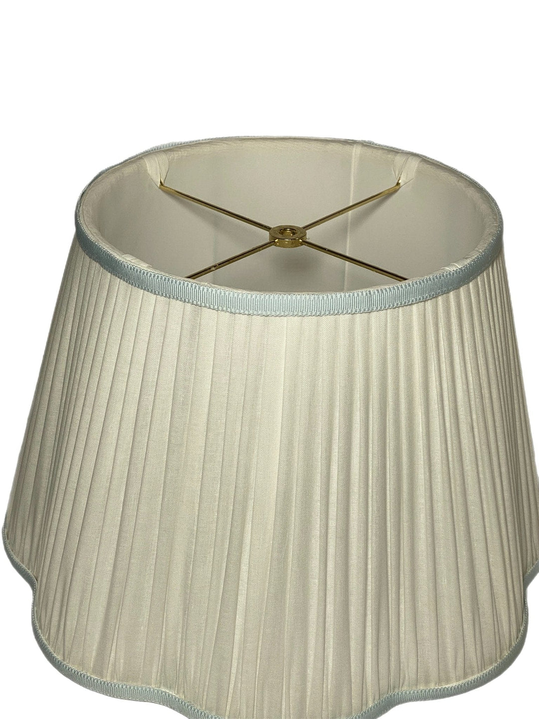 Shirred Out Scalloped Pembroke Shade - Available in Two Sizes + Add Custom Trim - Lux Lamp Shades