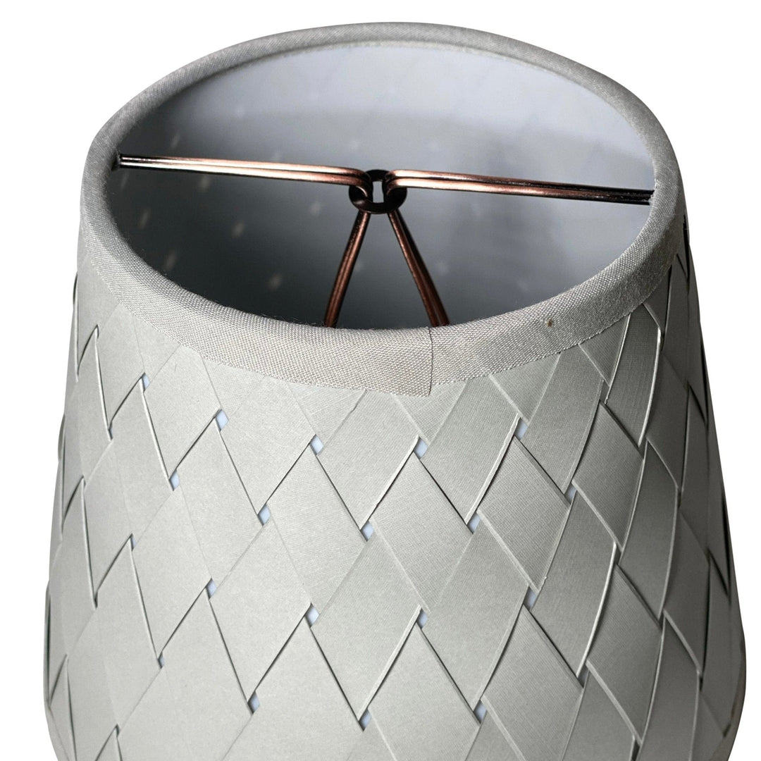 Silver Sage Woven Paper Chandelier Lamp Shade - Available in Two Sizes - Lux Lamp Shades