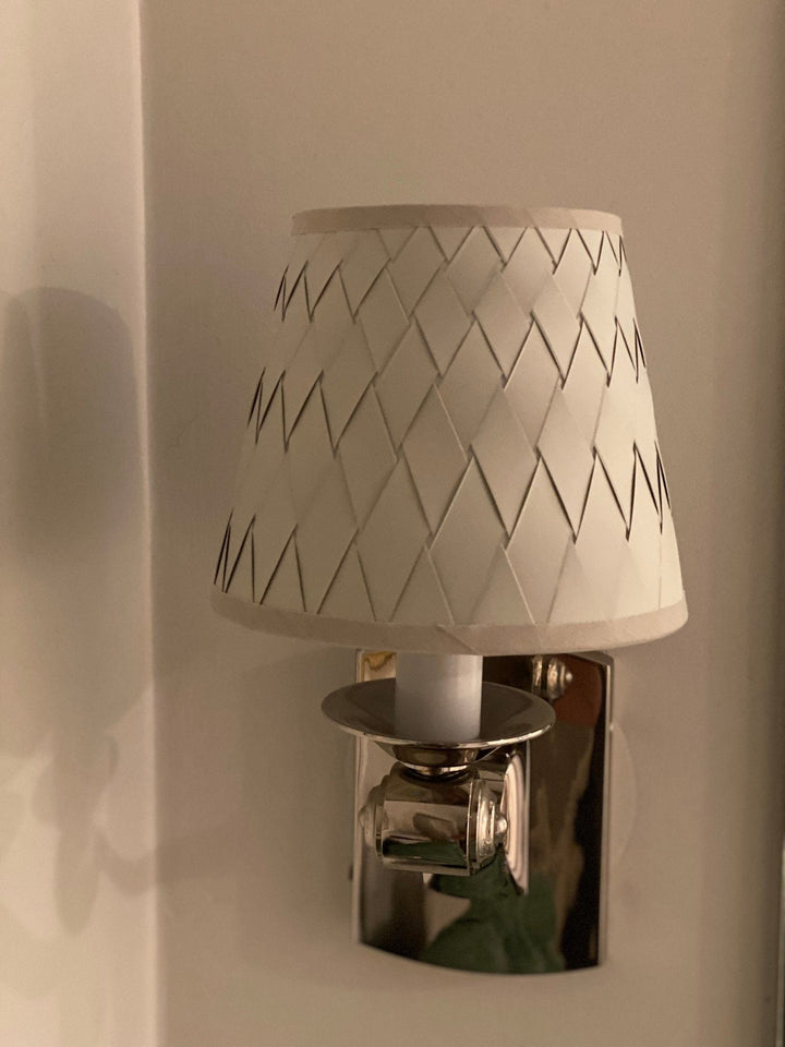 Silver Sage Woven Paper Chandelier Lamp Shade - Available in Two Sizes - Lux Lamp Shades