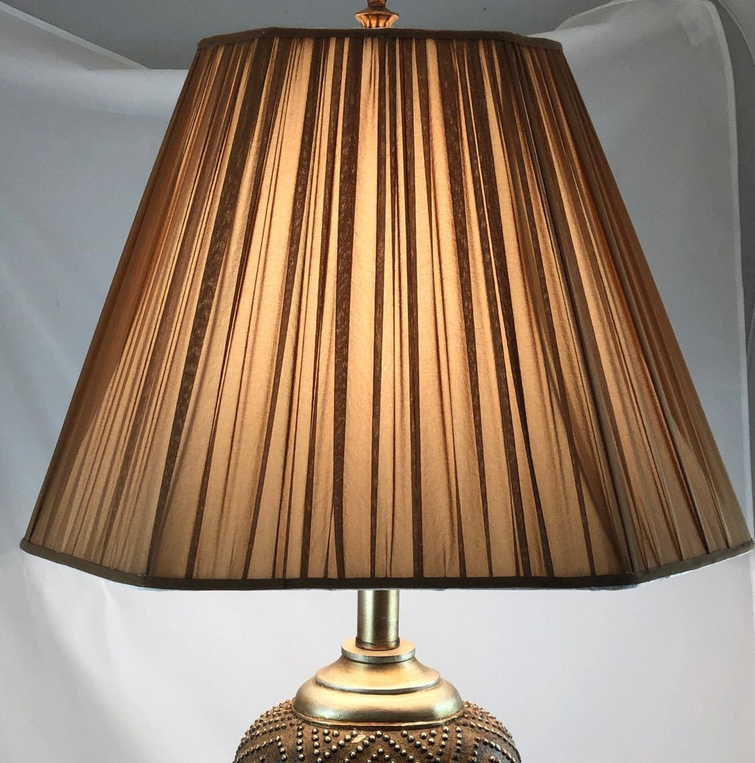 Toffee Sheer Silk - Cut Corner - (8.5" top x 18" bottom x 13" slant) - Lux Lamp Shades