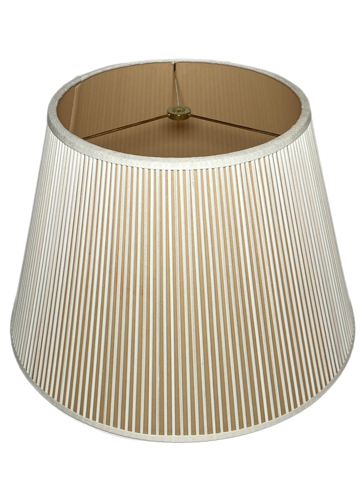 White Stick with Tan Paper British Empire Stick Lamp Shade - (2) 16" in stock - Lux Lamp Shades