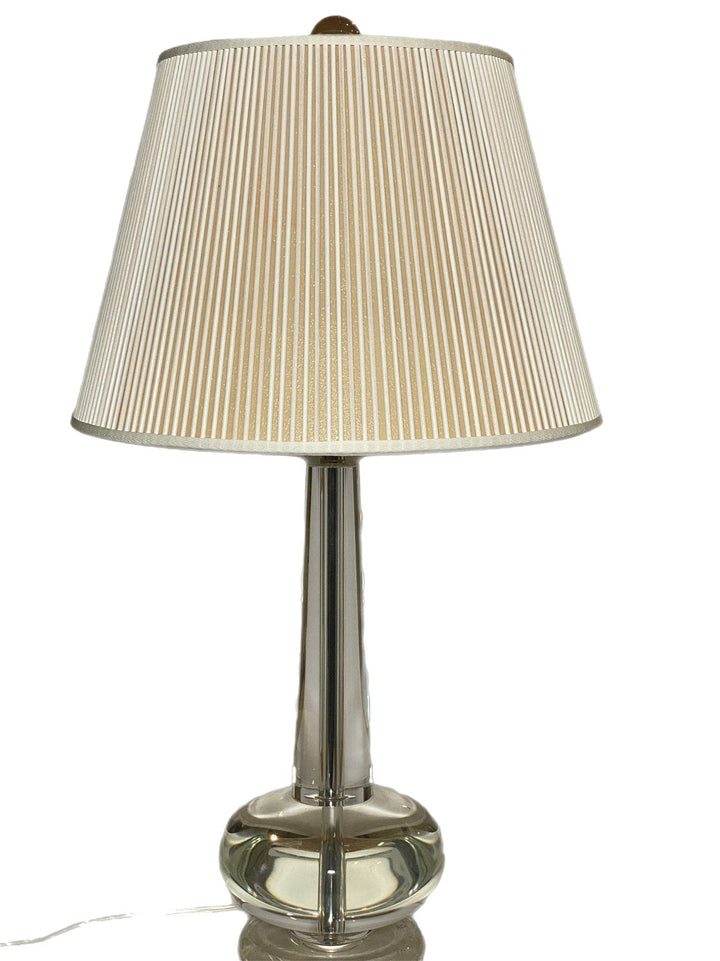 White Stick with Tan Paper British Empire Stick Lamp Shade - (2) 16" in stock - Lux Lamp Shades