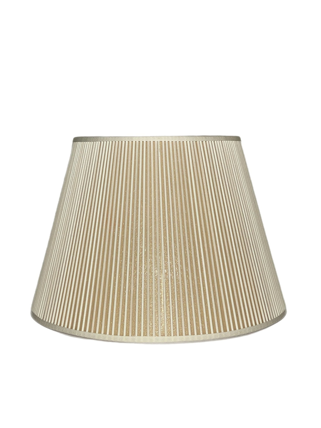 White Stick with Tan Paper British Empire Stick Lamp Shade - (2) 16" in stock - Lux Lamp Shades