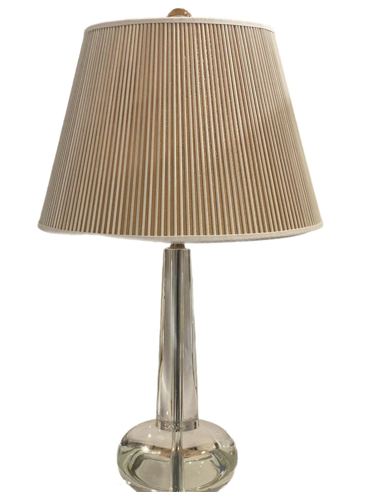 White Stick with Tan Paper British Empire Stick Lamp Shade - (2) 16" in stock - Lux Lamp Shades